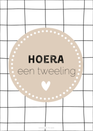 A6 kaart | Hoera een tweeling