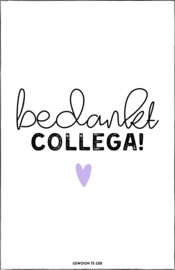 A6 kaart | Bedankt, collega! | lila