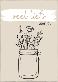 Kaart | A6 | nude | veel liefs voor jou
