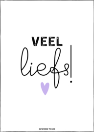 A6 kaart | Veel liefs! | lila