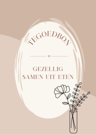 Kaart | A6 | Tegoedbon | gezellig samen uit eten
