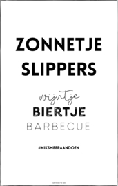 Tuinposter | 60 x 80 cm | Zonnetje, slippers, wijntje, biertje, barbecue