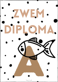 A6 kaart | bruin | Zwemdiploma A