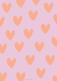 Colourful orange | A6 | hearts
