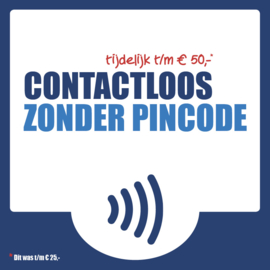 Contactloos pinnen zonder pincode (7x7cm)