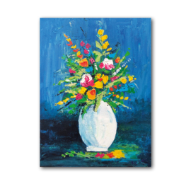Color By Kris kaart 'Vrolijke vaas met bloemen'