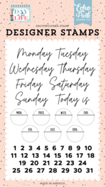 'Days of the week' designer stamps