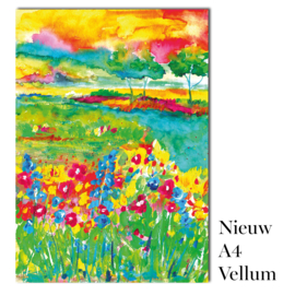 Vellum A4 formaat 'Zon en bloemen'