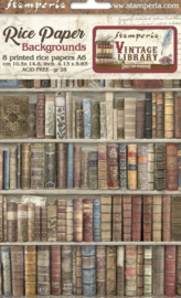 Stamperia Rice Paper  A6 ‘Vintage Library’ backgrounds