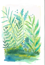 Watercolor it yourself 6. 'Grassen en Blaadjes'