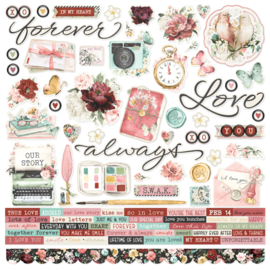'Simple Vintage Love Story' element stickers