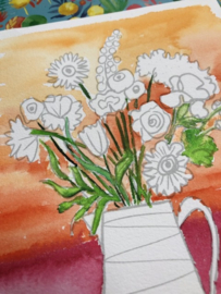 Watercolor it yourself 12. 'Kan met bloemen’