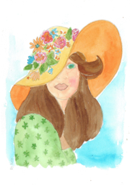 Watercolor it yourself 5. ‘Meisje met hoed'
