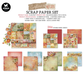 ‘Sunflower Kisses’ Scrap Paper Set Backgrounds