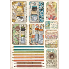 Rice paper 'Atelier Tubes of Paints & Pencils'