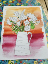 Watercolor it yourself 12. 'Kan met bloemen’