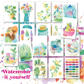 Watercolor it yourself 12. 'Kan met bloemen’