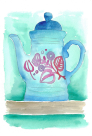 Watercolor it yourself 13. ‘Vintage theepot'