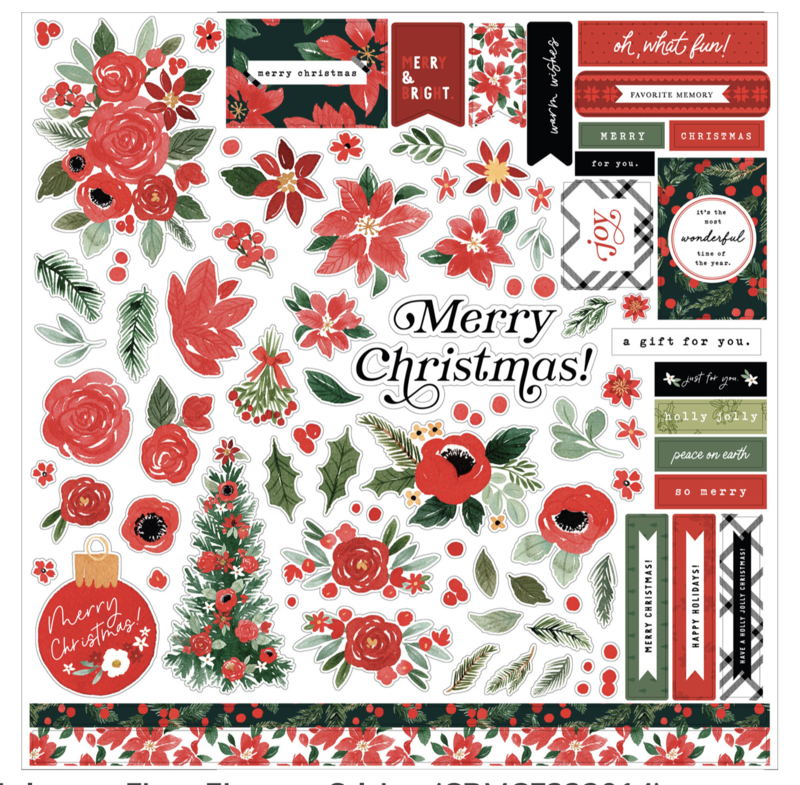 Carta Bella ‘Merry Christmas Flora ’ element stickers