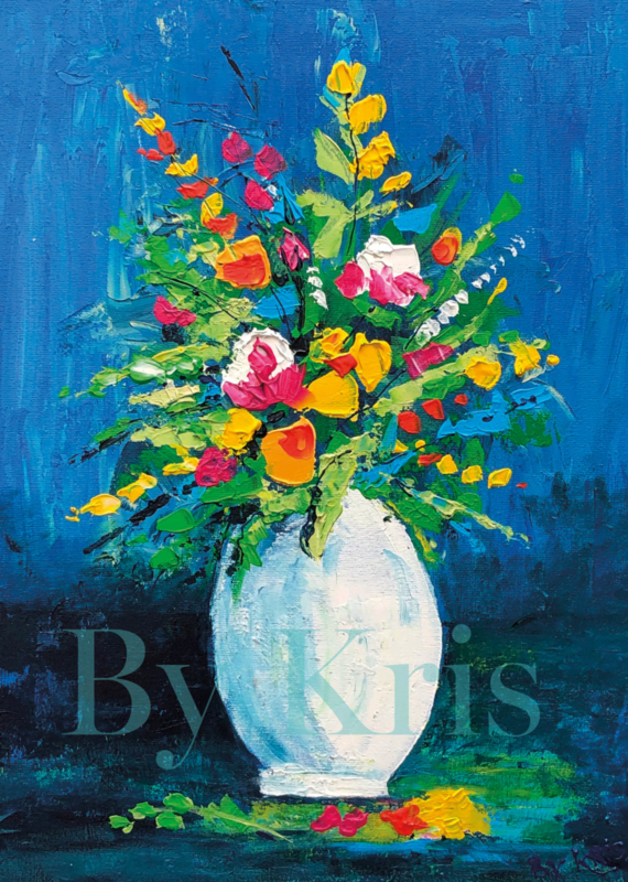 Color By Kris ‘Vaas met bloemen’ A4 Print 