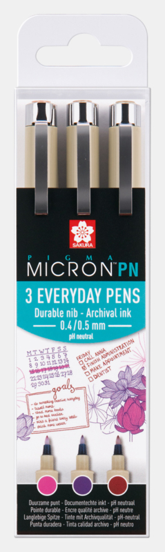 Micron PN set Roze, Paars & Donkerrood