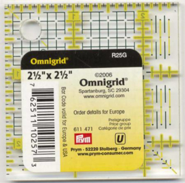 Omnigrid liniaal, 2.5 x 2.5 inch