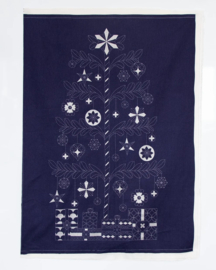 Sashiko Panels Tree Navy - Silver, DVC1006