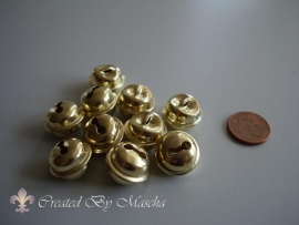 Vergulde metalen belletjes (13 mm)