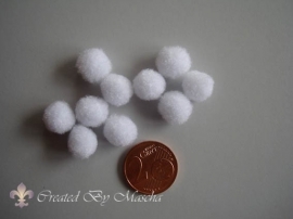 Pom-poms, 10 mm, wit