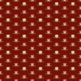 Contemporary, Water Lily, Cranberry Red