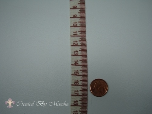 Centimeter band, Antiek rood, 15 mm