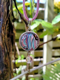 Roze Choker met facet geslepen glas bicone