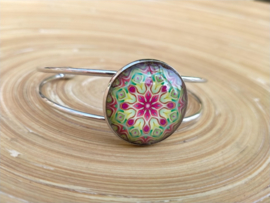 Tomaatrode bangle armband in Mandala style