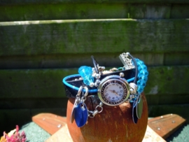 Horloge blauw/zwart