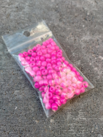 Fuchsia roze rocailles 4 mm 15 gram