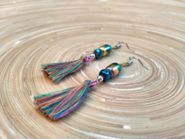 Electroplated Ibiza style oorbellen in een warme kleur