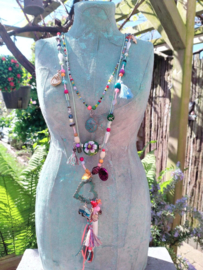 Vrolijke 3-delige Ibiza style ketting