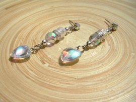 Oorstekers met AB en electroplated hart hangers