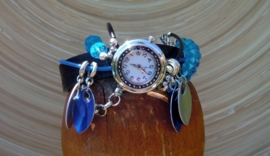 Horloge blauw/zwart