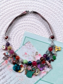Parel Ibiza style glasparel ketting - Ibiza style kettingen