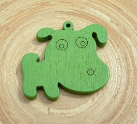 Groene bedel hond van hout