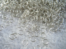 100 zilver plated open ringetjes 5mm