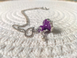 Kinderketting met paarse ballroom jurk als hanger
