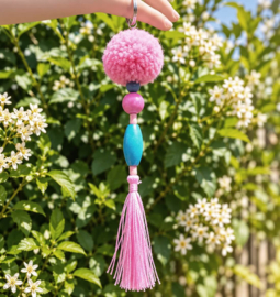 Roze & turquoise tashanger