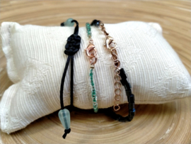 Drie-delige setje armbandjes in zwart en turquoise