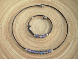 2-Delige set ketting en armband met strass rondellen