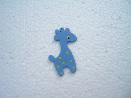 Blauwe houten giraf bedel