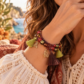 Handgemaakte armband in herfsttinten