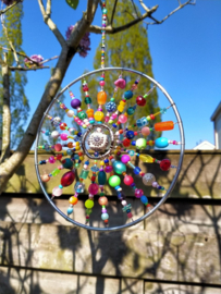 Kralen suncatcher of decoratie hanger met een diameter van 15 cm