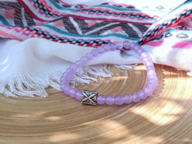 Zacht Paarse Herenarmband van Glasparels